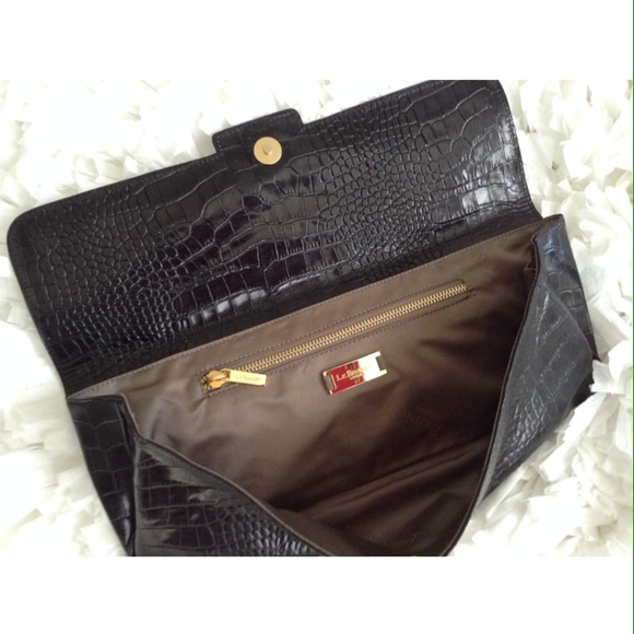 L.K. Bennet Black Croc Clutch ❤️ - Picture 3 of 8