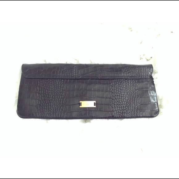 L.K. Bennet Black Croc Clutch ❤️ - Picture 5 of 8