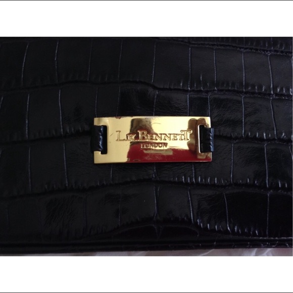 L.K. Bennet Black Croc Clutch ❤️ - Picture 7 of 8