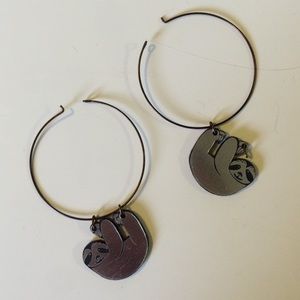 Sloth hoop earrings