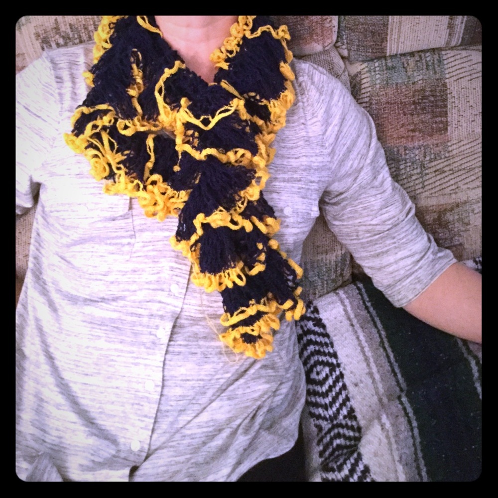 Yellow and blue scarf