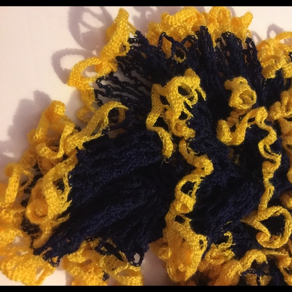 Yellow and blue scarf - Picture 2 of 2