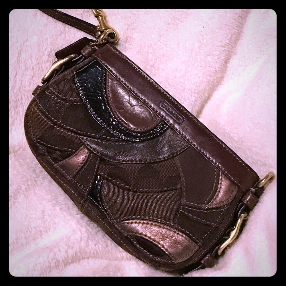 Authentic Coach patchwork wristlet