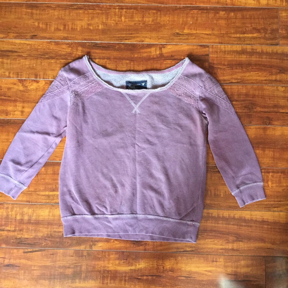 Comfy elbow length purple AE top