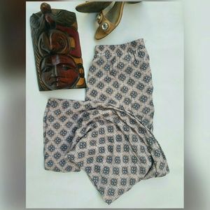 Tile print flare pants