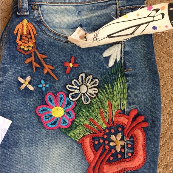 indigo rein embroidered jeans