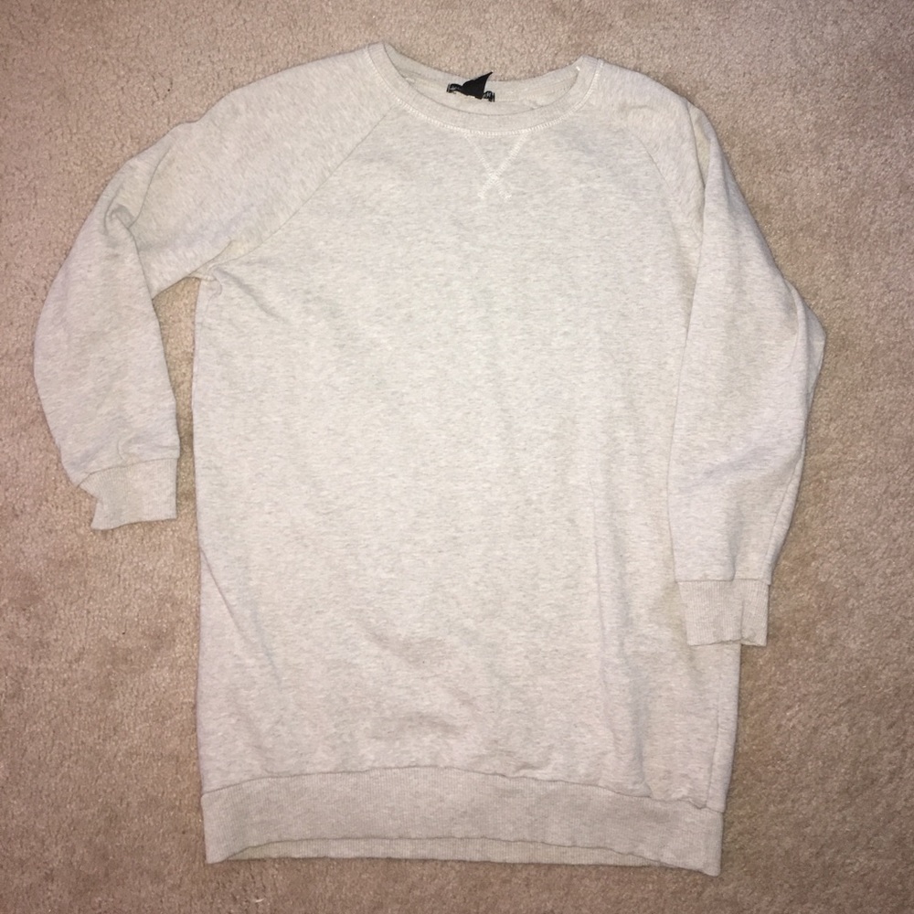 H&M Sz Med Cream Heathered Tunic Sweatshirt