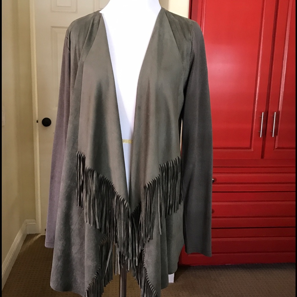 Faux Suede Fringe Jacket