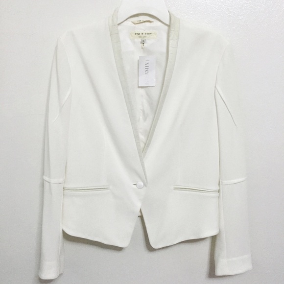 rag and bone white leather jacket