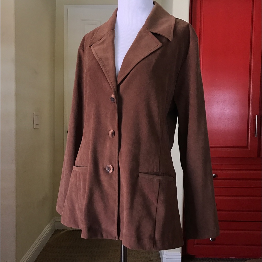 Faux Suede Blazer