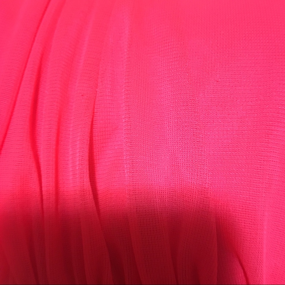 Cache Pleated High Low Hem Coral Gown Dress - Picture 8 of 8