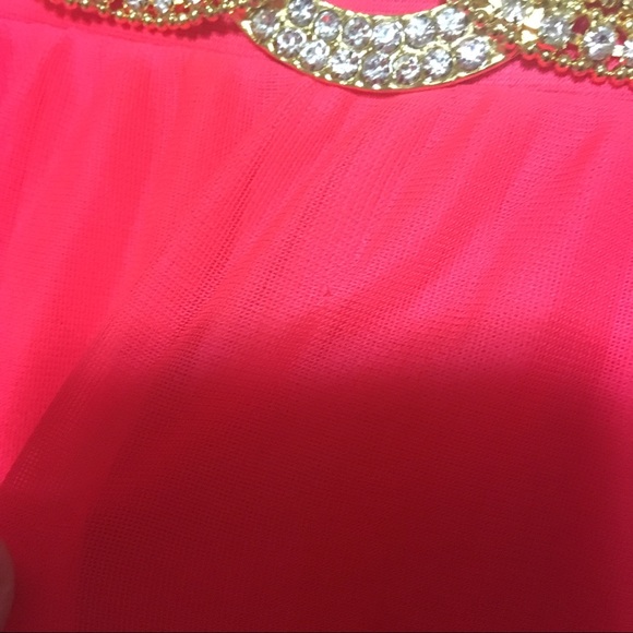 Cache Pleated High Low Hem Coral Gown Dress - Picture 7 of 8