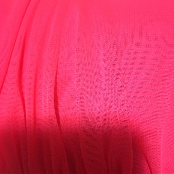 Cache Pleated High Low Hem Coral Gown Dress - Picture 8 of 8