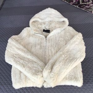 ✨✨SALE✨✨ Very Soft Rex Rabbit fur coat! Guess Sz L