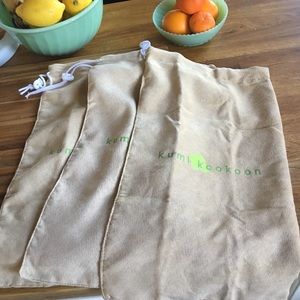 3 unused kumi kookoon silk bags beige