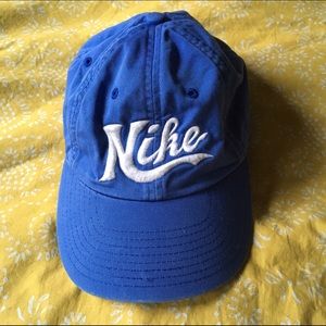 Baby blue vintage-looking Nike hat