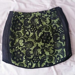Endless Rose Green Black Lace Skirt