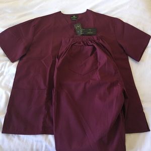 Burgundy Scrub Set