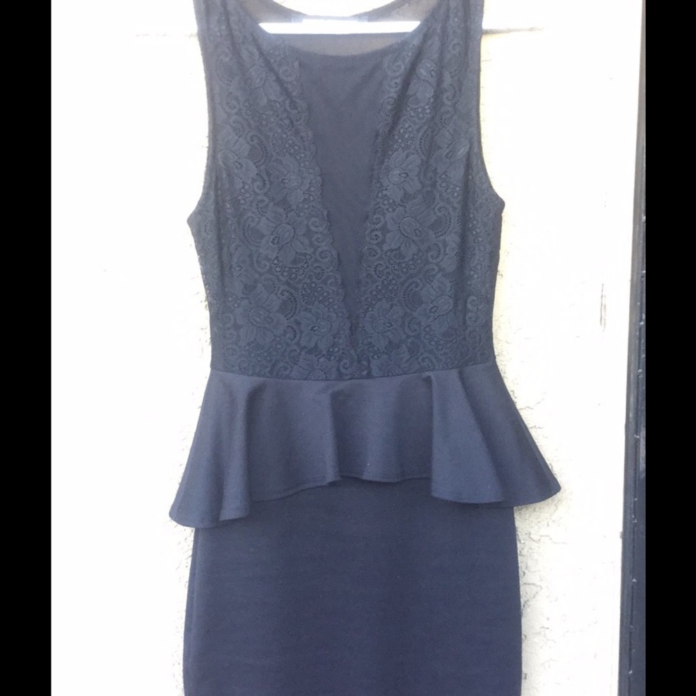 Foreign Exchange Lace Peplum Dress