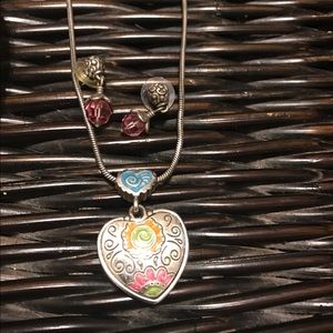 Brighton necklace with pink stone earrings