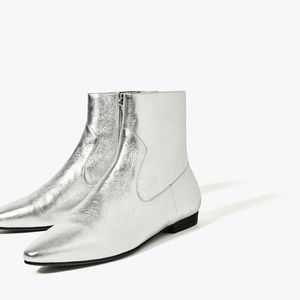 SOLD ZARA Metallic Ankle Boots