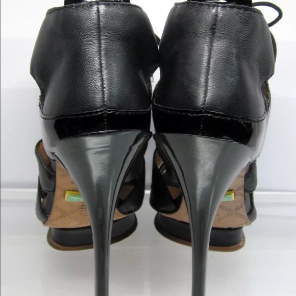 L.A.M.B  Leather Stiletto Sandal, Black, Size 9M - Picture 3 of 4