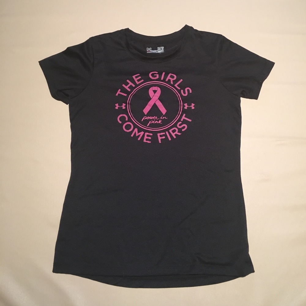 Black under armor breast cancer awareness shirt