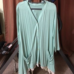 LOGO by Lori Goldstein Cozumel blue cardigan