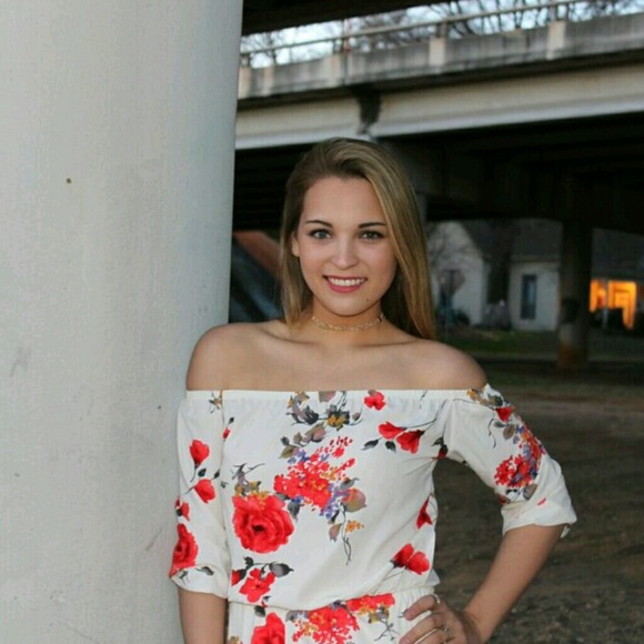 Floral Print Romper - Picture 3 of 4