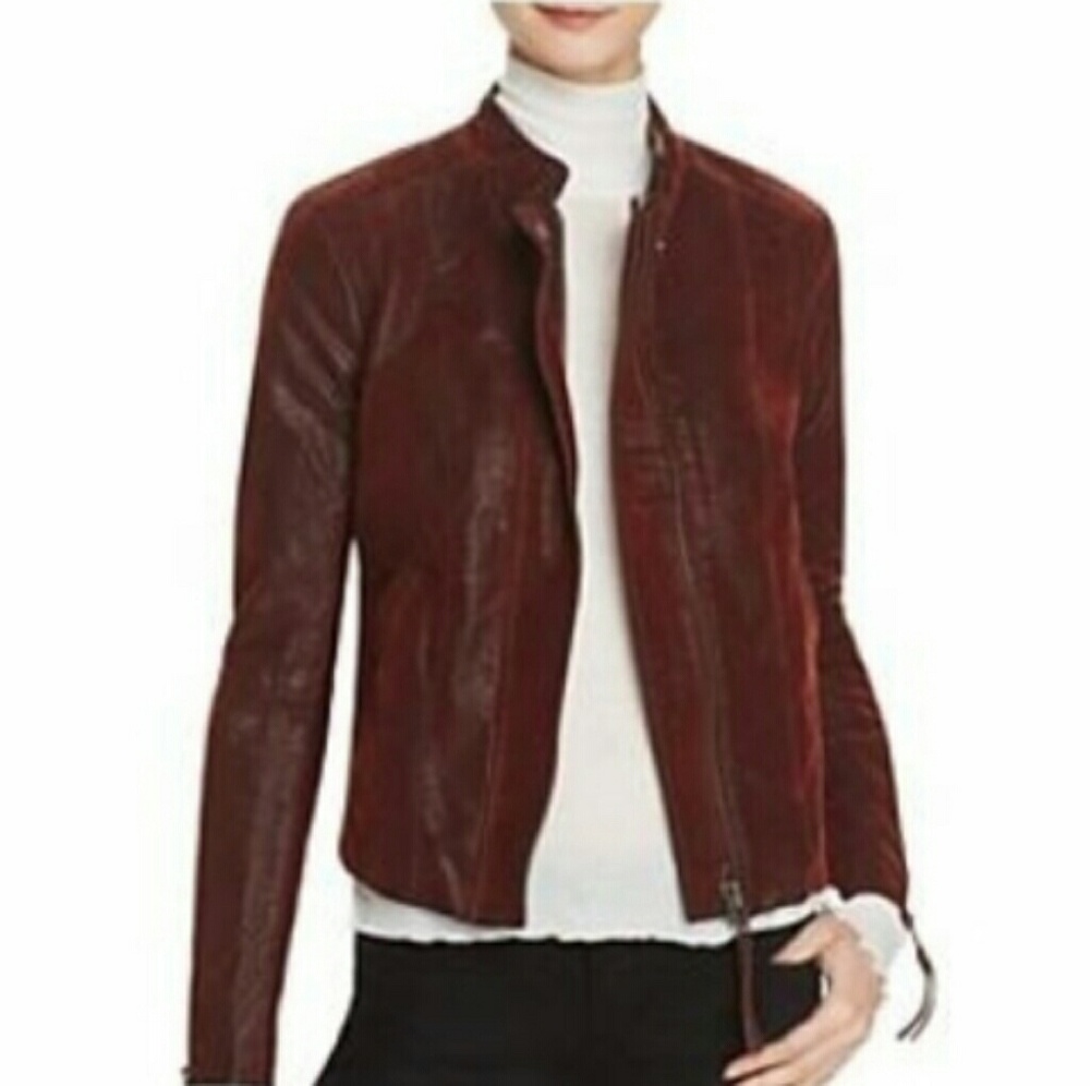 TRADED NWT Free People Wine Vegan Moto Jacket
