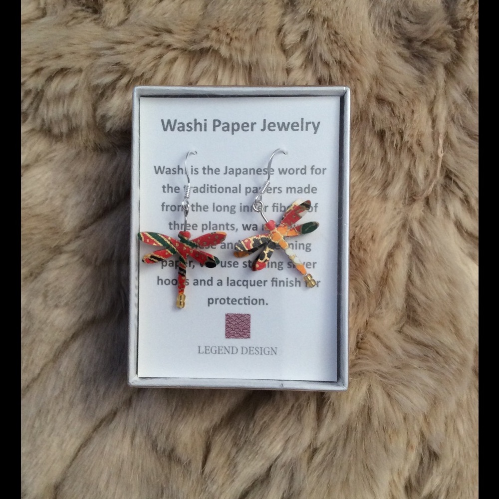 NWT Washi Paper Jewelry Earrings