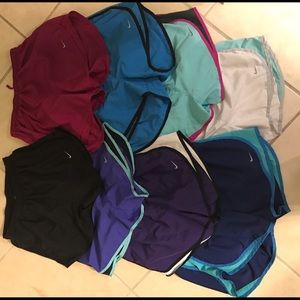 8 pair of women's Nike dri fit shorts
