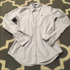 Polo Ralph Lauren Blue Striped Oxford Shirt