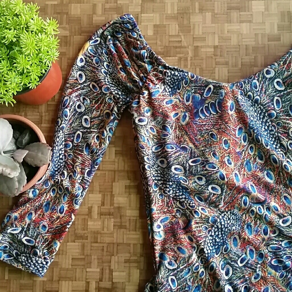 Peacock print mini