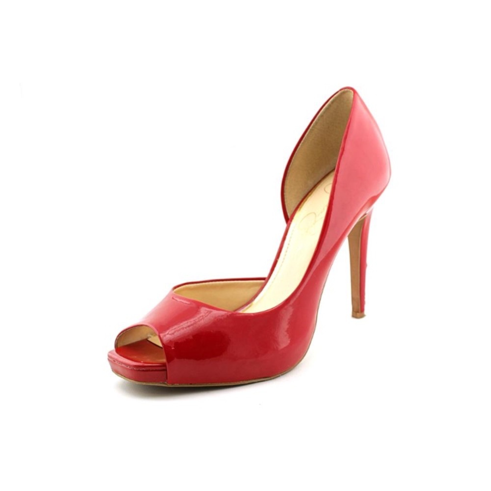 SOLD! JESSICA SIMPSON PATENT RED PUMPS