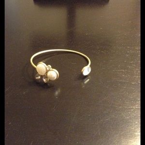 Burnished Gold bracelet with pearl and Cz accents