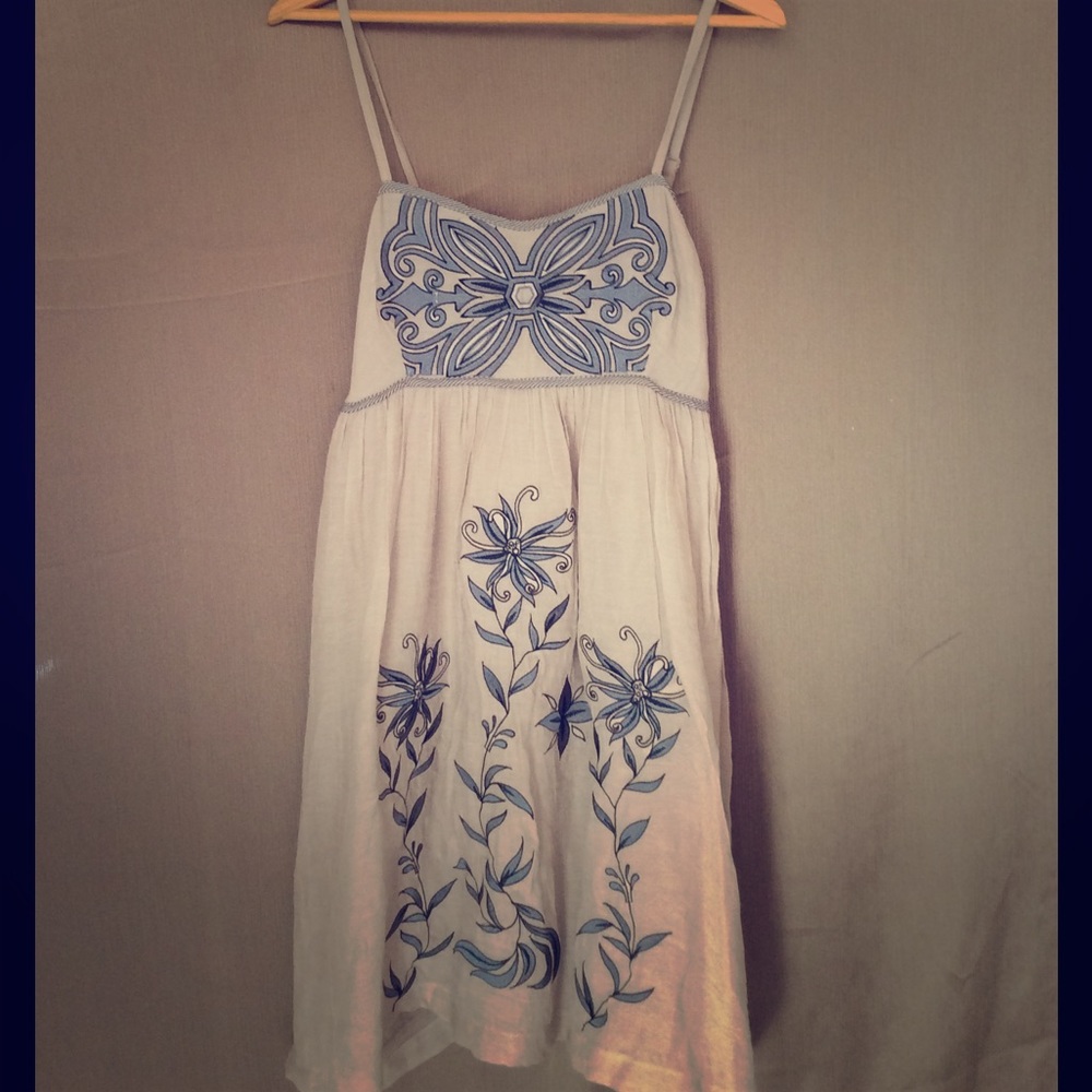 Knee length, embroidered dress