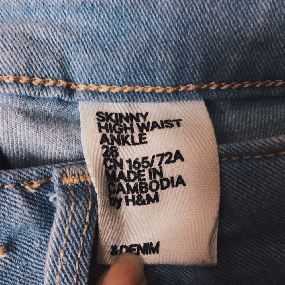 High waisted skinny jeans