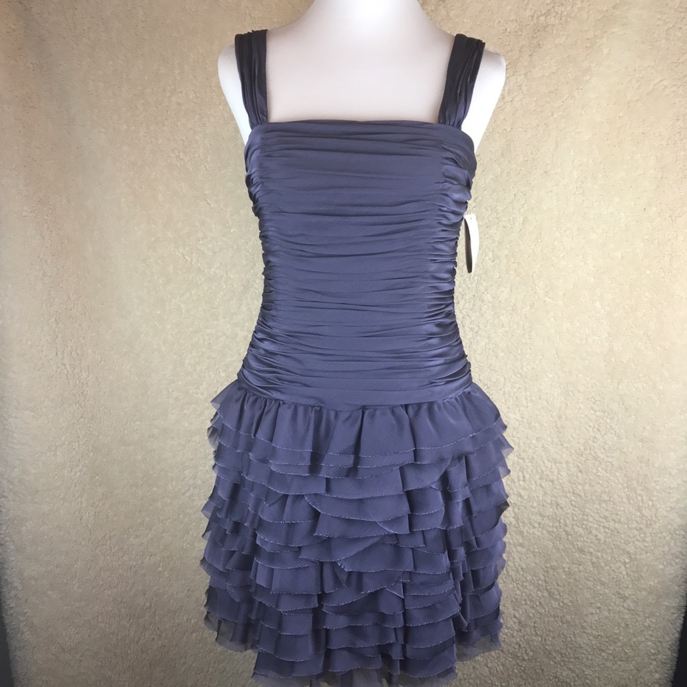 Adrianna Papell formal ruffle skirt Chiffon dress