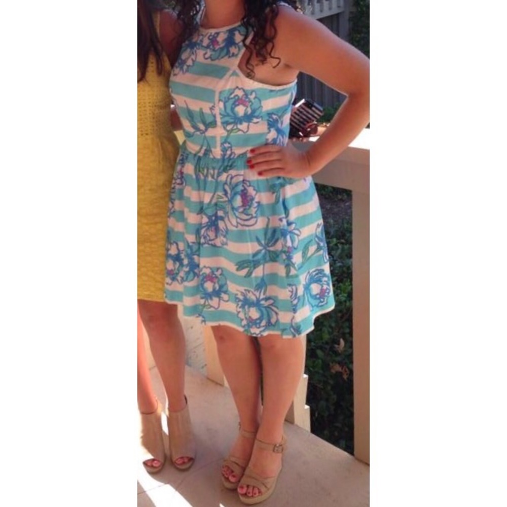 Lily Pulitzer 👗 Blue Stripe and Floral Dress