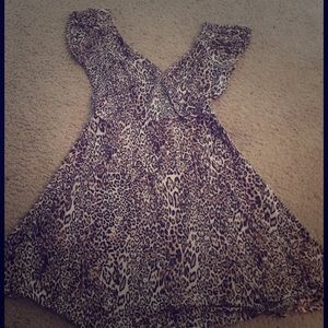 Leopard Print Empire Waist Dress