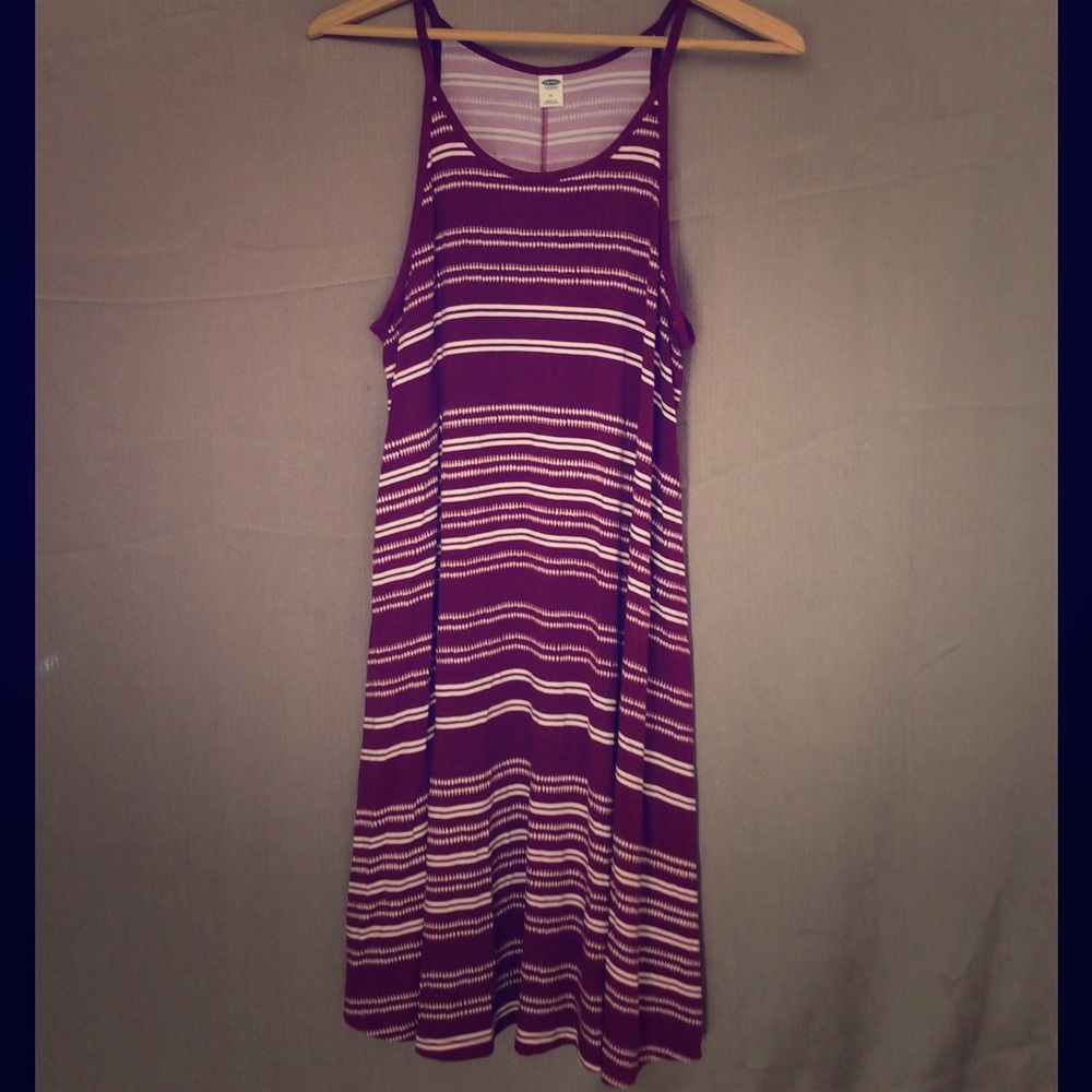 Maroon, Spaghetti Strap, Striped, Old Navy Dress
