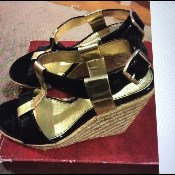 Isola Olencia blk/gold patent leather Espadrilles - Picture 2 of 4