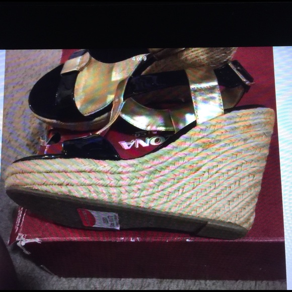 Isola Olencia blk/gold patent leather Espadrilles - Picture 3 of 4