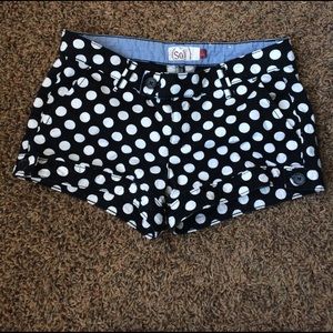 Black polka dot shorts