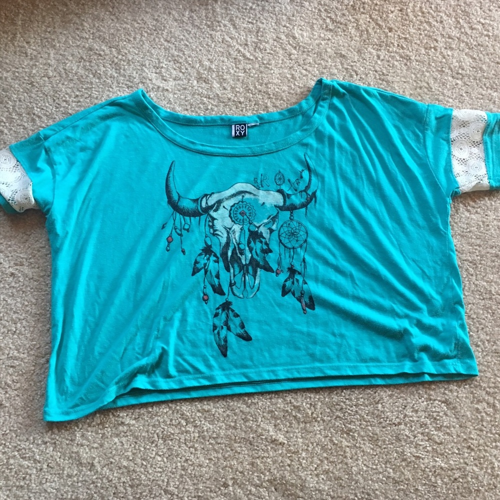 Top, Aqua Marine Non-human Skull Gypsy Dream