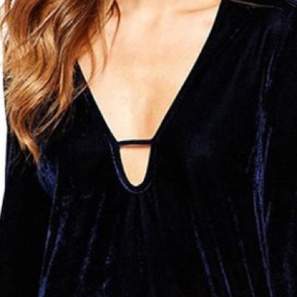 NWOT Deep Blue Velvet Dress - Picture 4 of 4