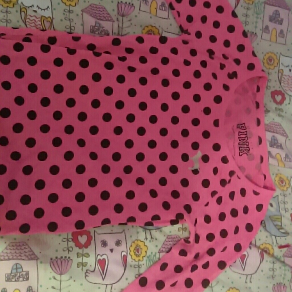 Pink long sleeve sleep wear