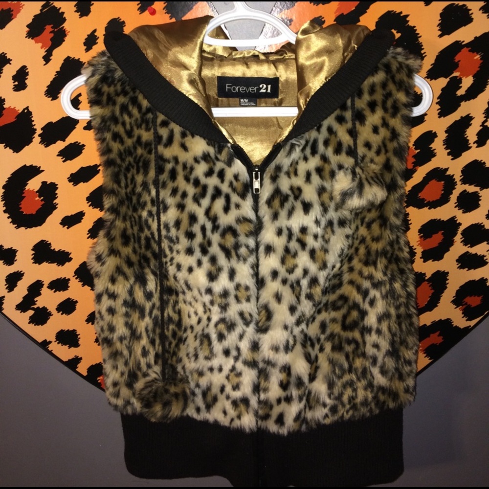 Cheetah faux fur vest