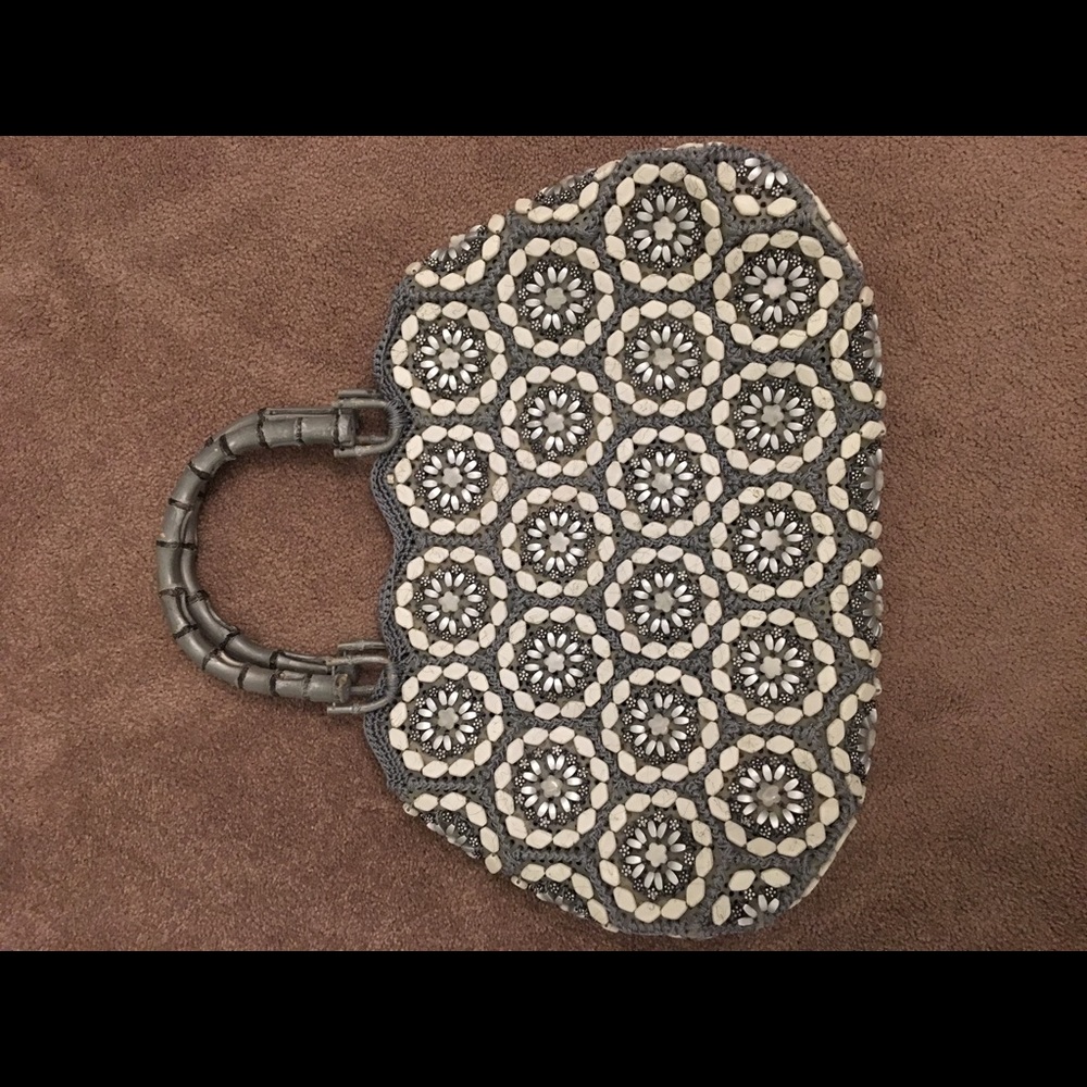 Adorable beaded and wood bag